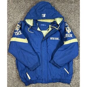 Vintage NCAA Notre Dame Fighting Irish Full Zip Starter Jacket Embroidered Sz XL